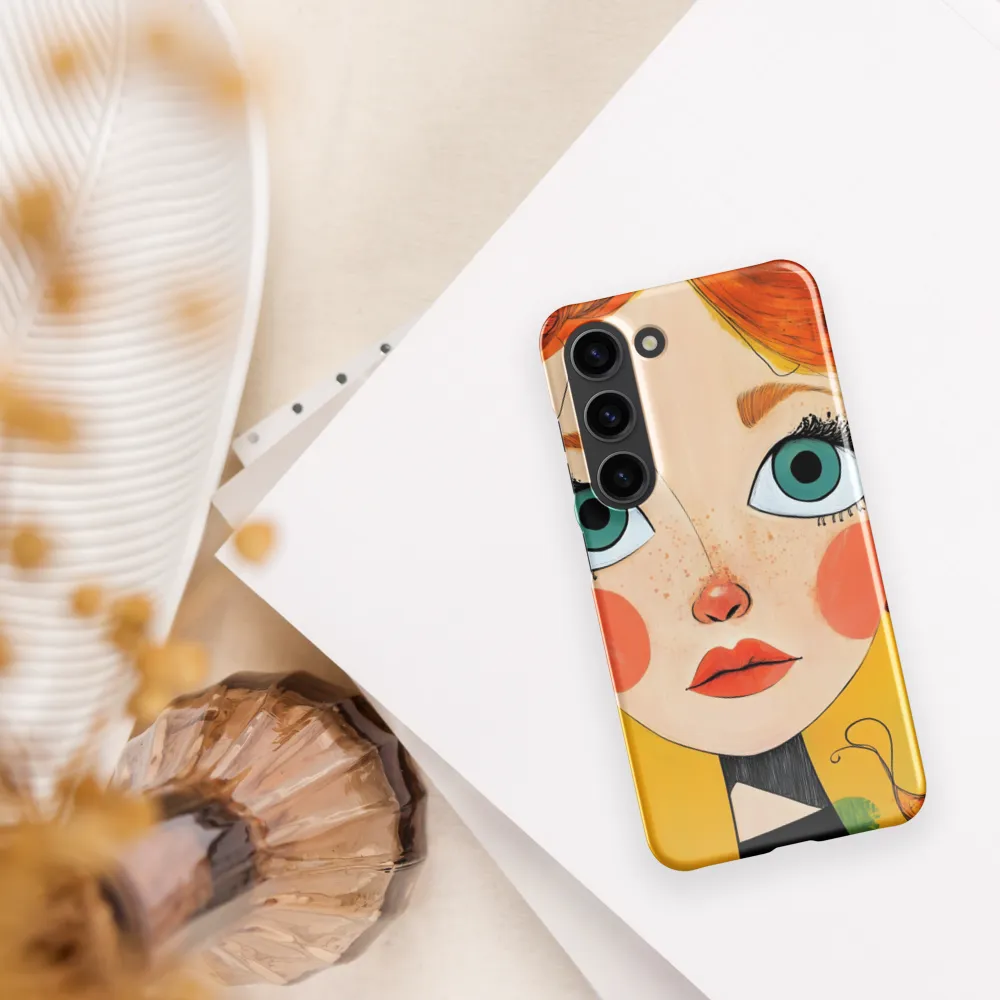 Whimsical Portrait of a Girl | Phone Case |  S23 | Snap Case | Glossy