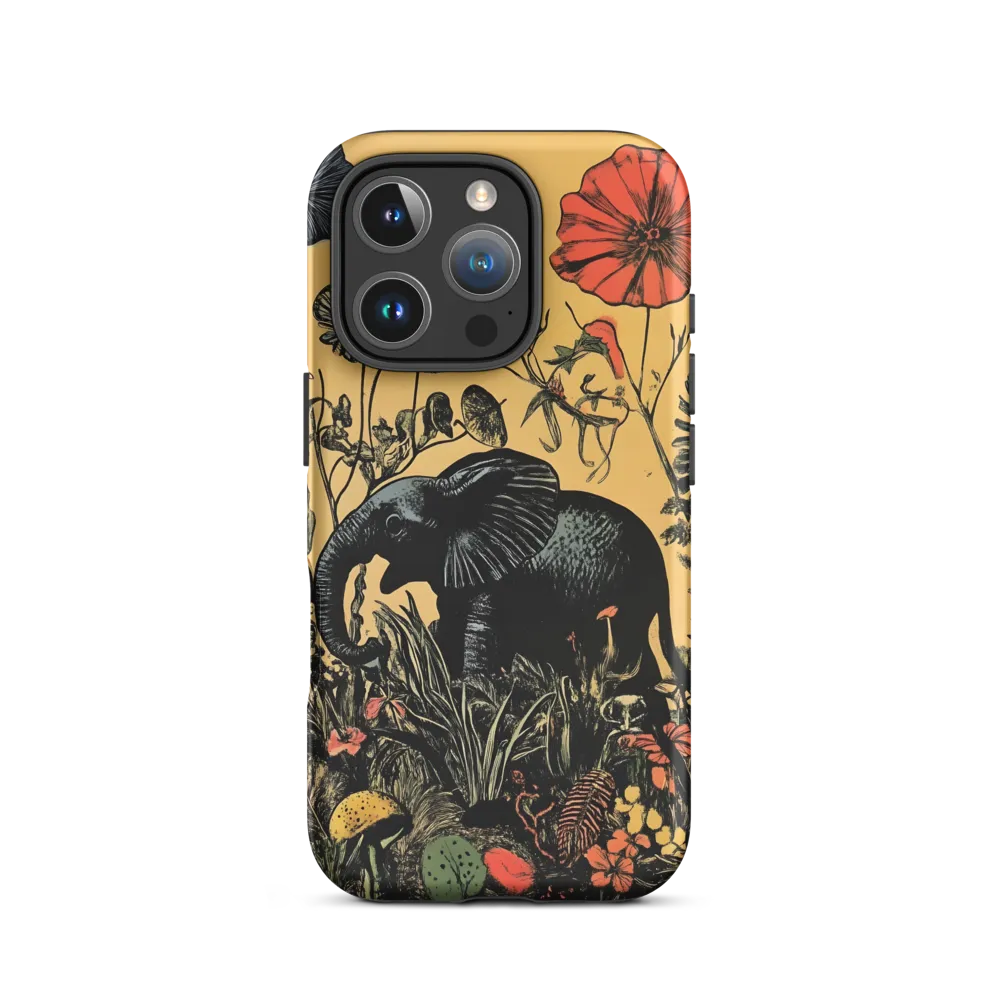 Floral Majesty: The Elephant's Sanctuary | Phone Case |  16 Pro | Tough Case | Matte