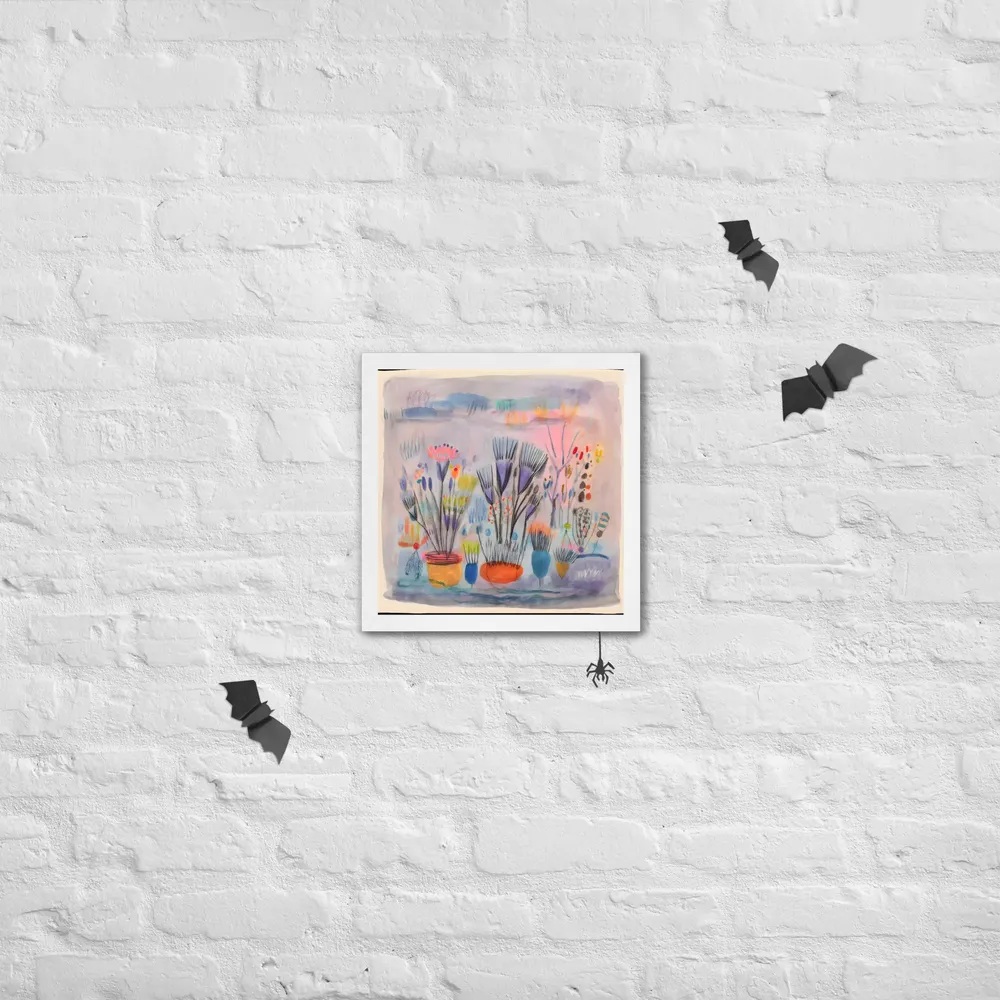 Dreamy Botanical Study 
 Poster with White Frame | 14″x 14″