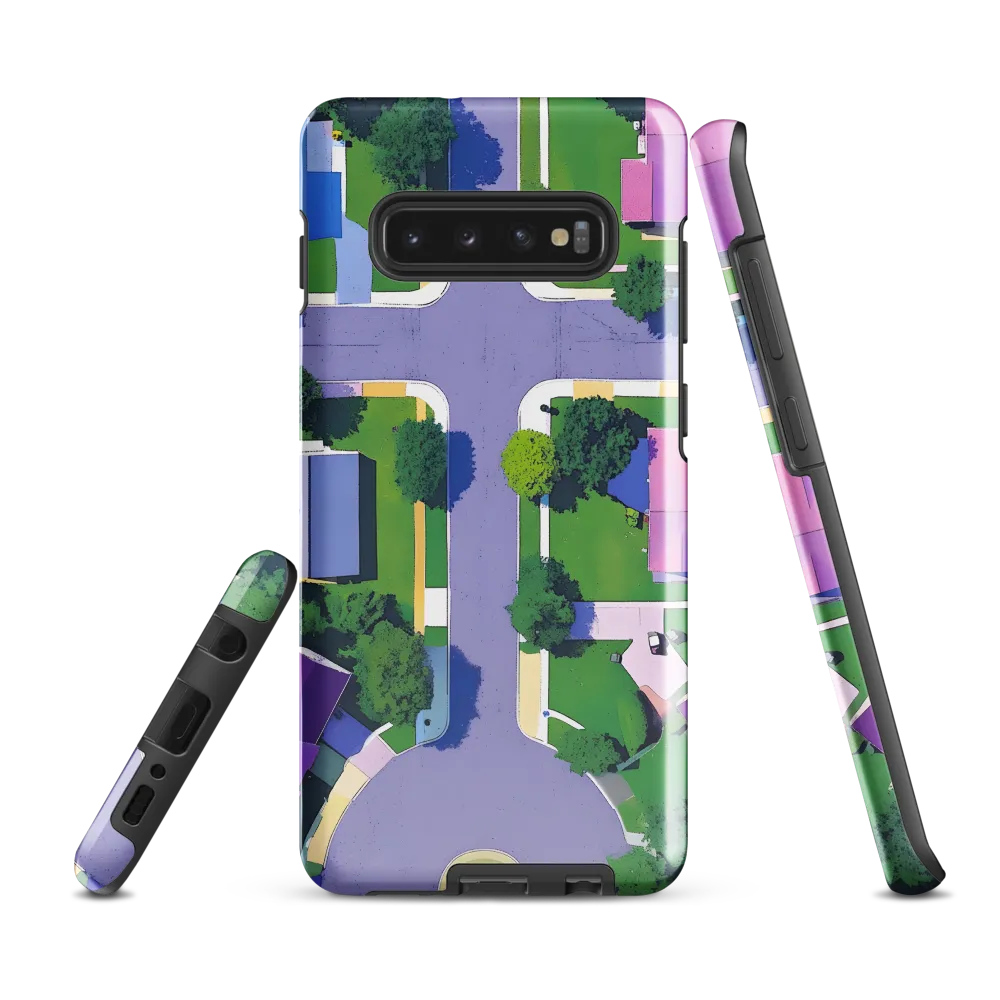 Aerial Harmony: Suburban Crossroads | Phone Case |  S10 Plus | Tough Case | Glossy