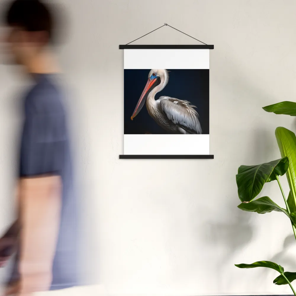 Majestic Pelican Portrait | Poster With Black Wood Hanger | 18″×24″