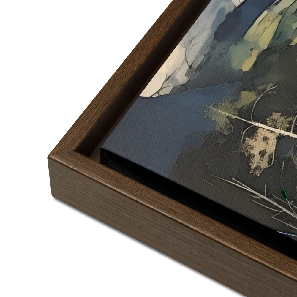 Harmony of Nature: An Abstract Journey | Canvas with Brown Frame | 24″×36″