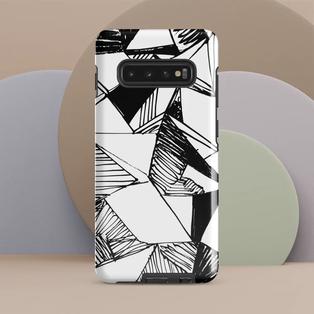 Dynamic Geometry in Ink | Phone Case |  S10 Plus | Tough Case | Glossy