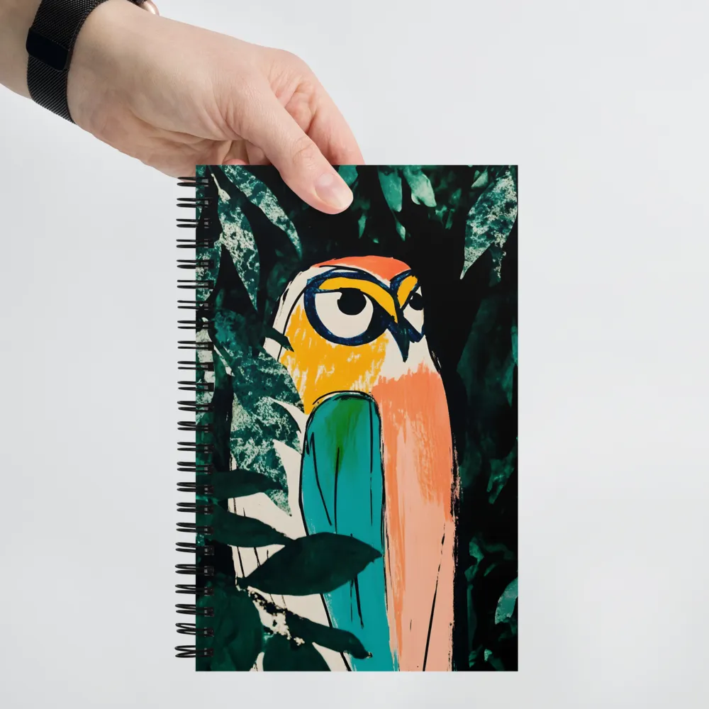 Camouflaged Majesty: The Abstract Owl | Spiral Notebook