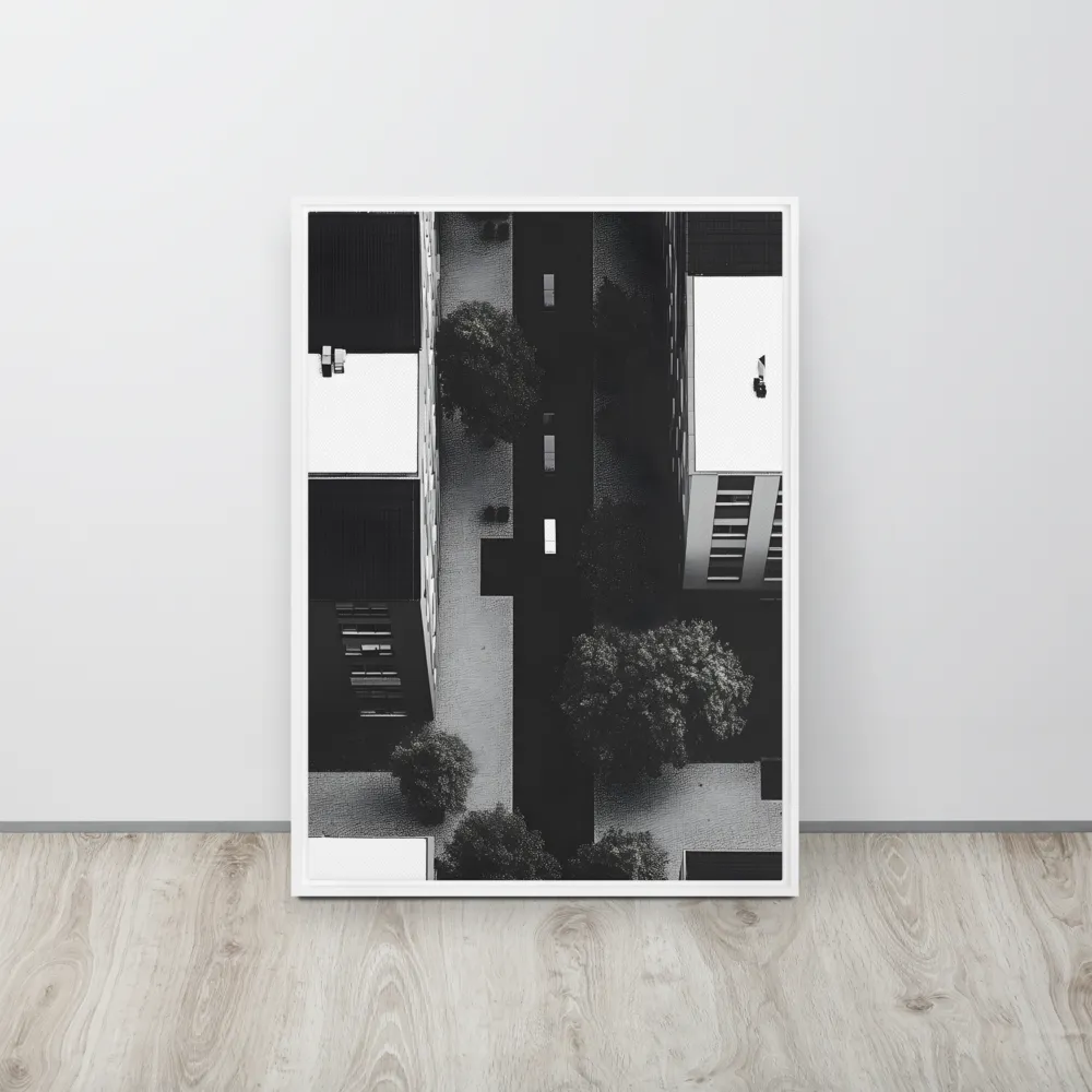 Urban Serenity from Above | Canvas with White Frame | 20″×28″