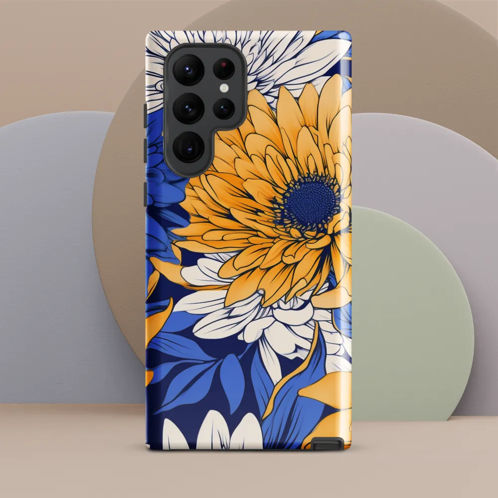 Floral Harmony in Blue and Yellow