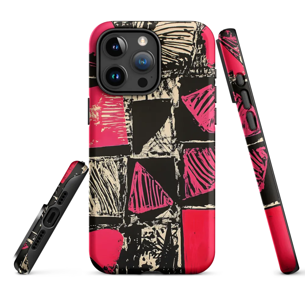Geometric Symphony in Pink and Black