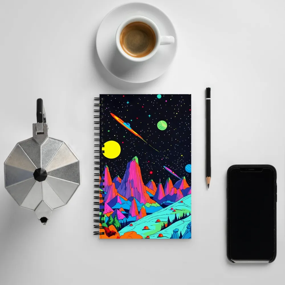 Cosmic Peaks of the Psychedelic Realm | Spiral Notebook