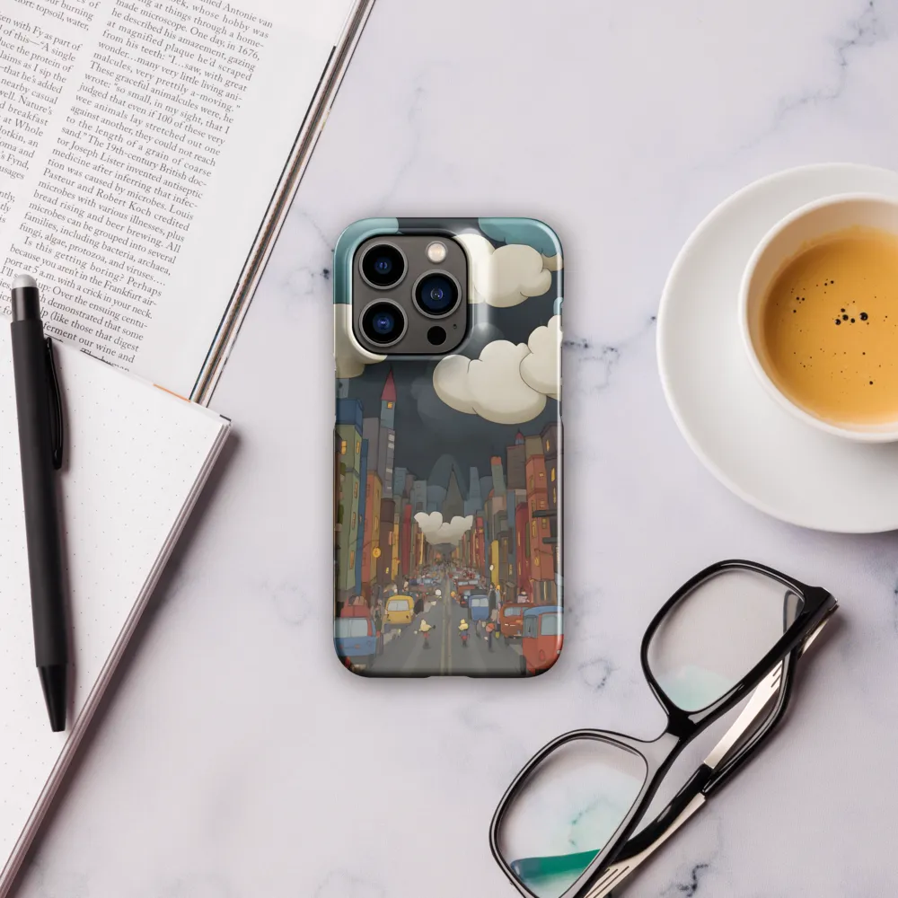 Urban Symphony: A City Awakens at Dusk | Phone Case |  14 Pro | Snap Case | Glossy