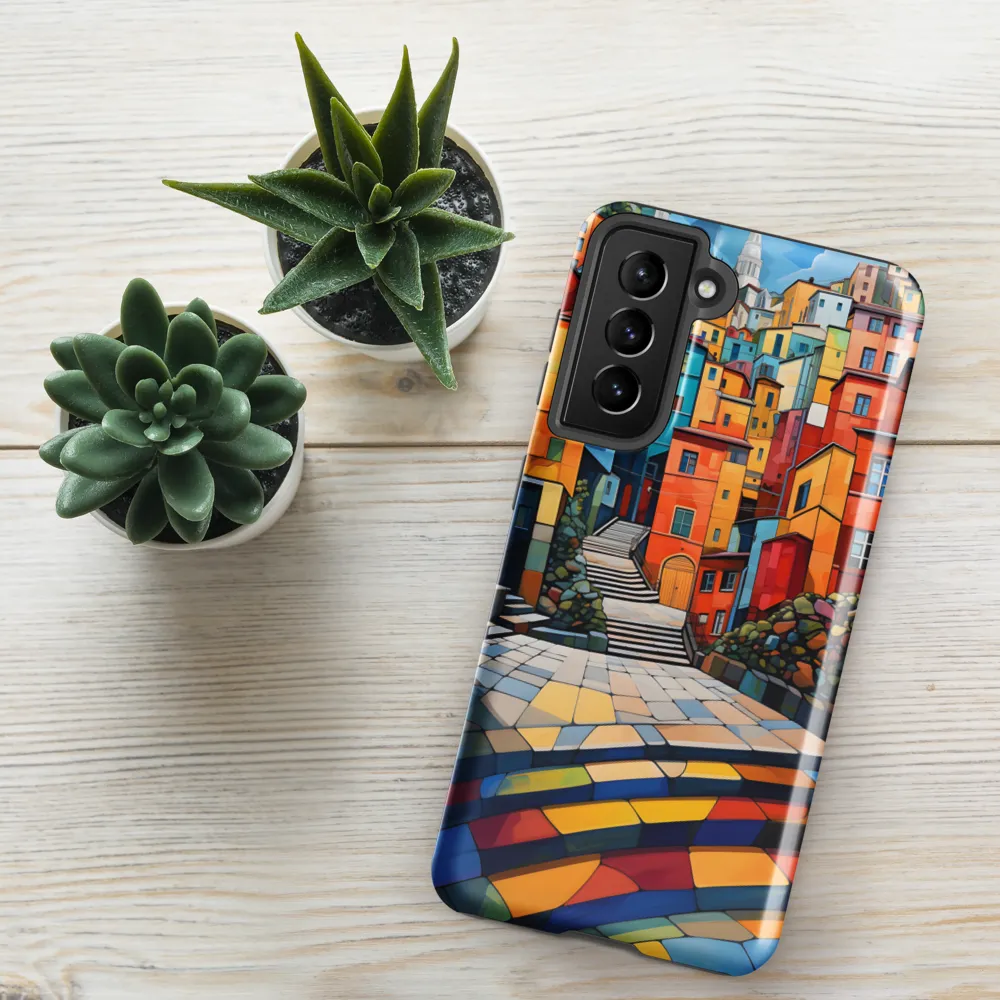 Vibrant Village: A Cubist Journey