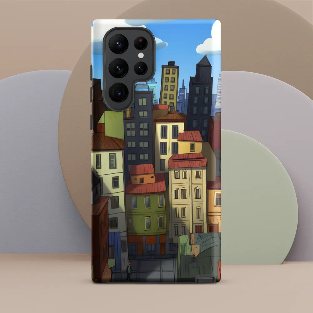 Urban Symphony: A Colorful Cityscape | Phone Case |  S22 Ultra | Tough Case | Matte