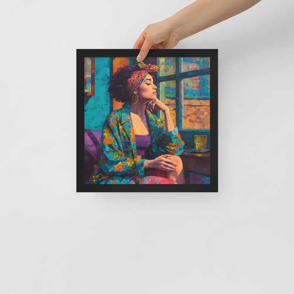 Window Reverie 
 Poster with Black Frame | 12″x 12″