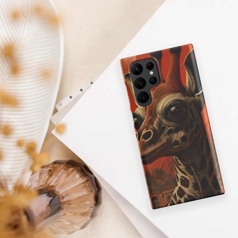 Whimsical Giraffe in an Orange Dreamscape
