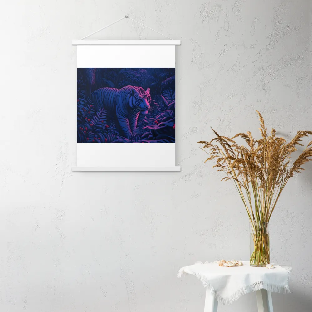 Mystic Prowler: The White Tiger in the Jungle | Poster With White Wood Hanger | 18″×24″