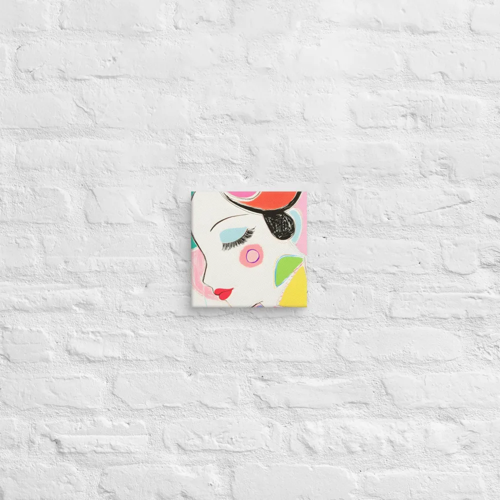 Whimsical Portrait in Colorful Abstraction | Canvas | 8″×8″