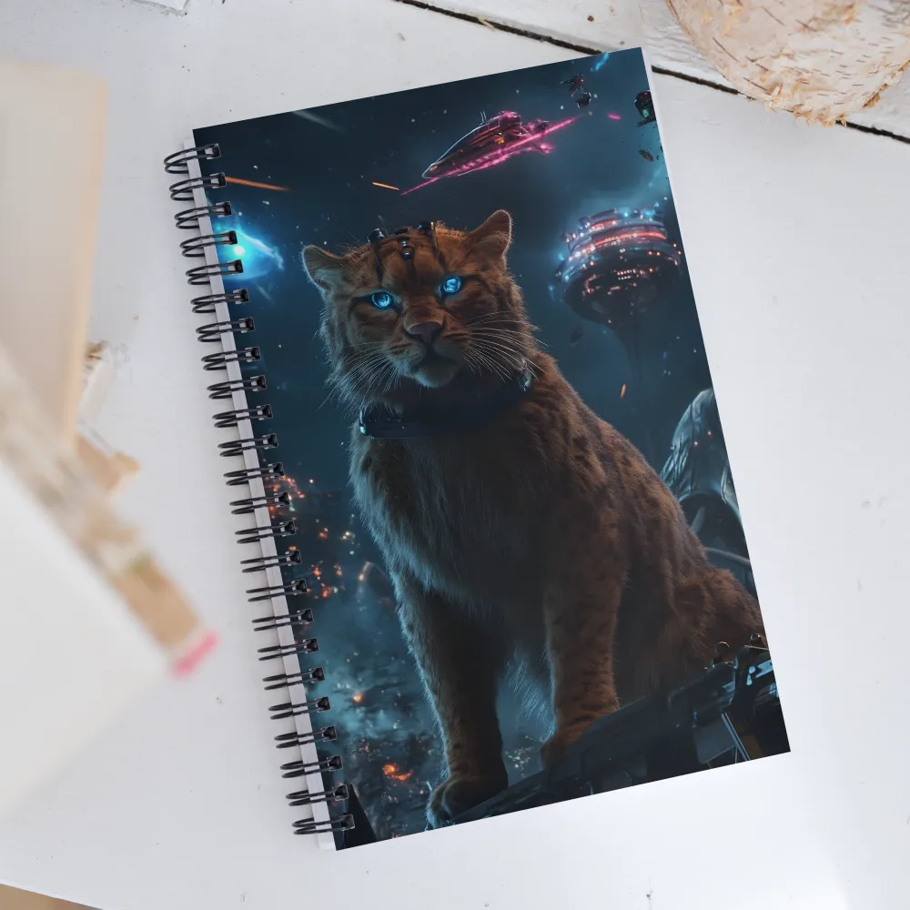 Cosmic Sentinel: The Majestic Panther | Spiral Notebook