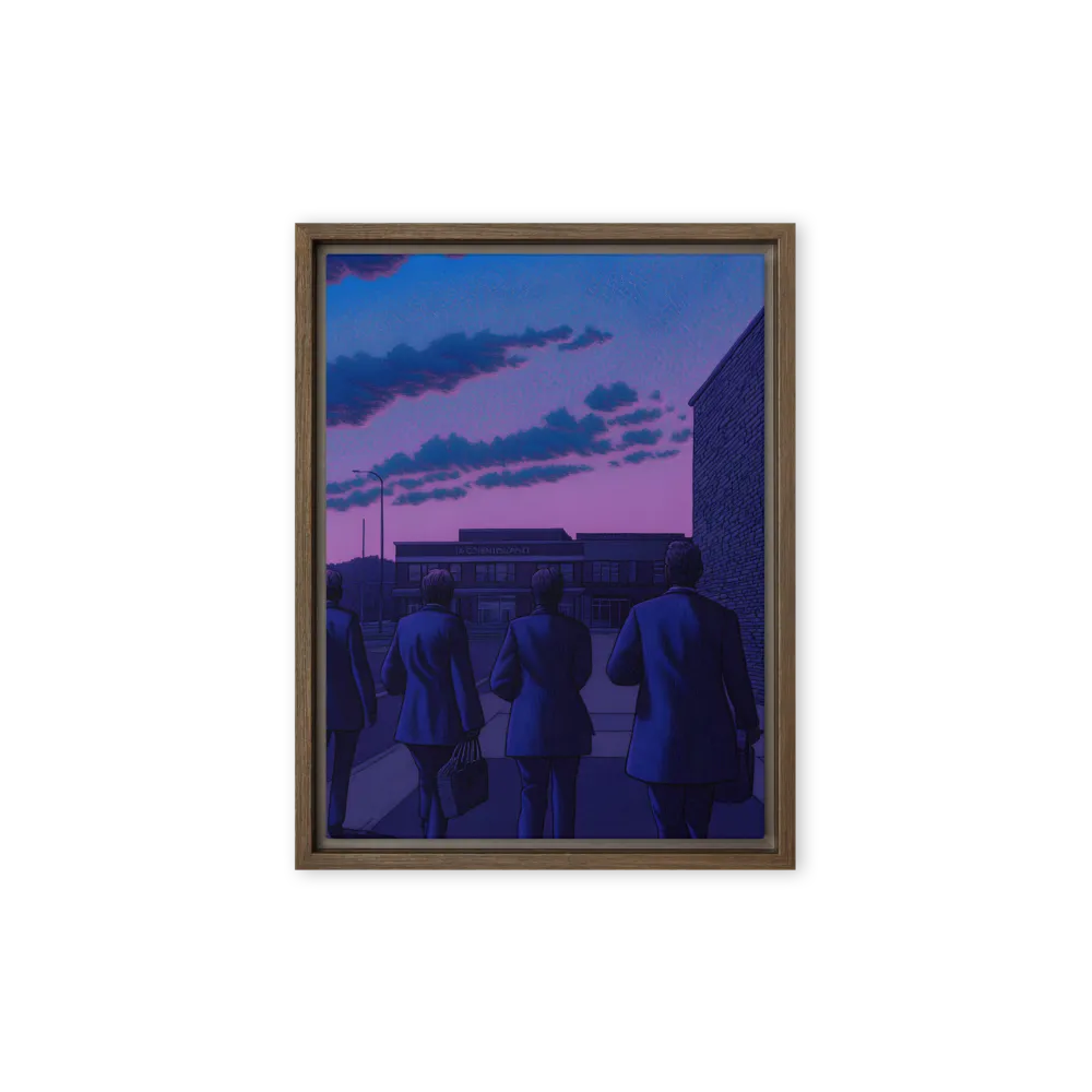 The Twilight Stroll | Canvas with Brown Frame | 9″×12″