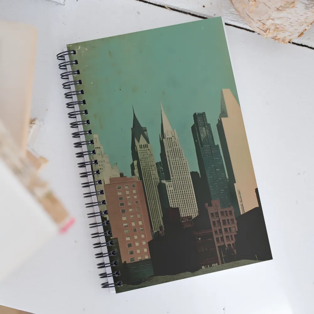 Urban Nostalgia: A Retro Cityscape | Spiral Notebook