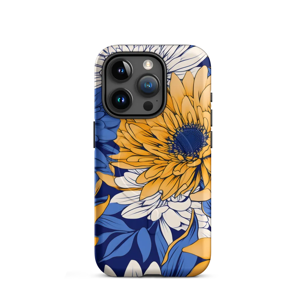 Floral Harmony in Blue and Yellow