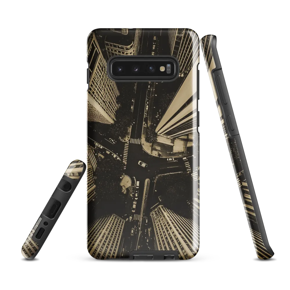 Urban Symphony: Aerial Perspective of City Life | Phone Case |  S10 Plus | Tough Case | Glossy