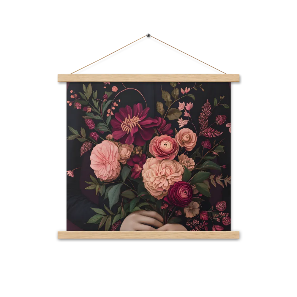Botanical Elegance | Poster With Oak Wood Hanger | 18″×18″