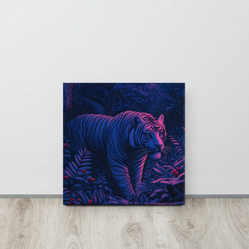 Mystic Prowler: The White Tiger in the Jungle | Canvas | 16″×16″