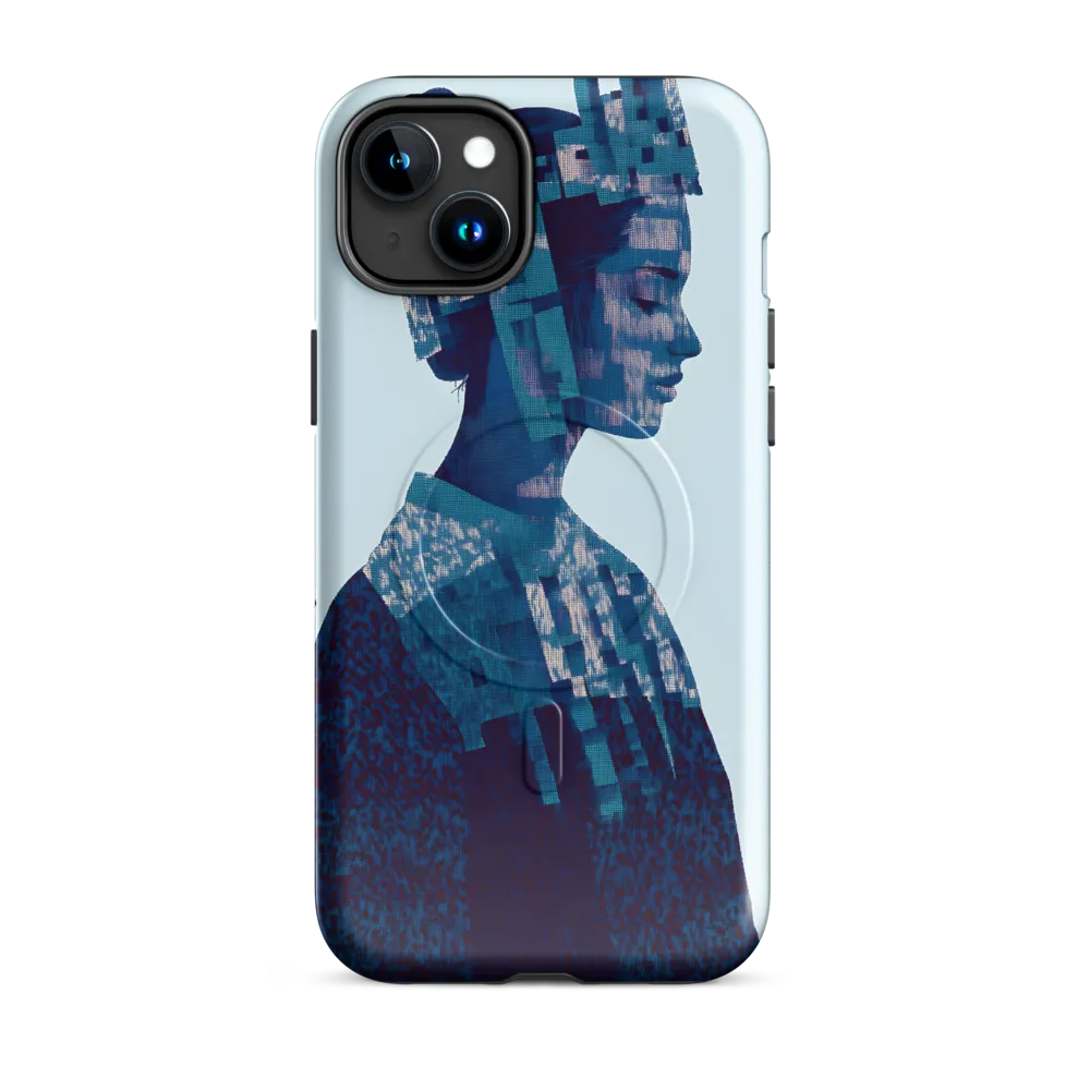 Digital Portrait in Abstract Blue