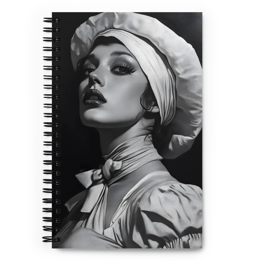 Timeless Elegance: A Charcoal Portrait of Grace | Spiral Notebook