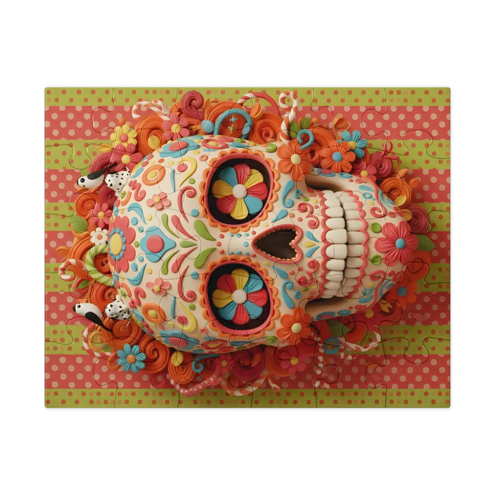 Floral Sugar Skull 
 Jigsaw Puzzle in Tin Box