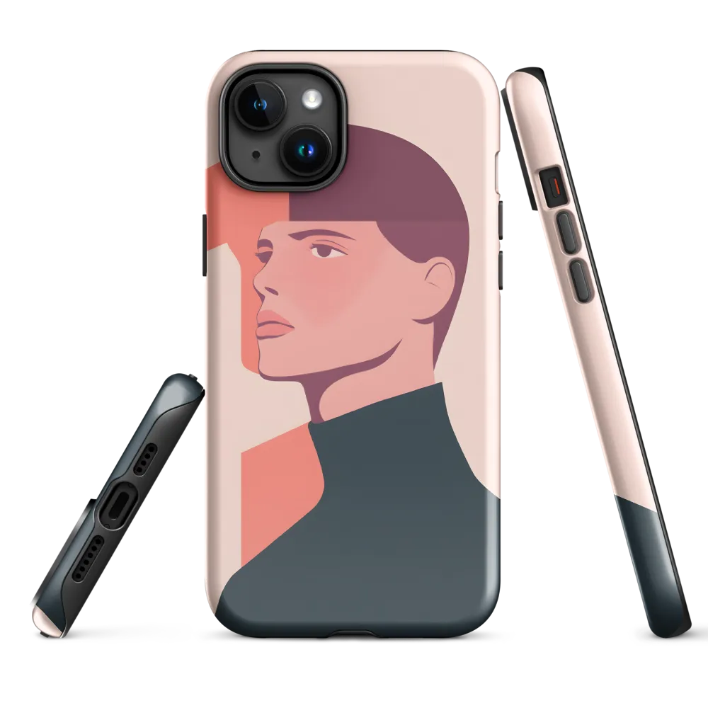 Contemplative Portrait in Minimalism | Phone Case |  15 Plus | Tough Case | Glossy