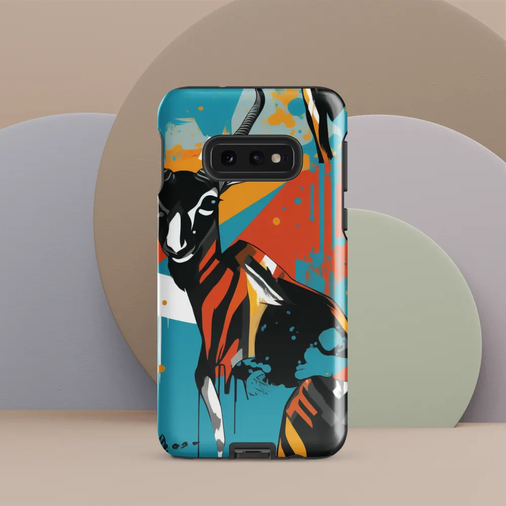 Dynamic Antelope in Vivid Abstract