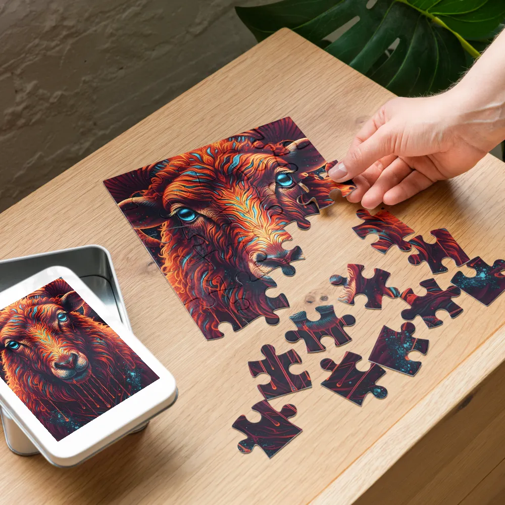 Luminous Ram 
 Jigsaw Puzzle in Tin Box