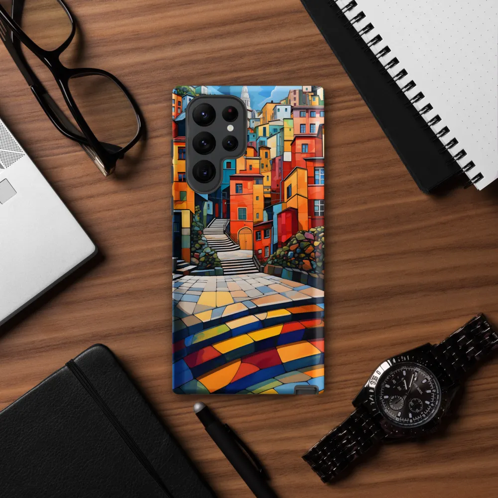 Vibrant Village: A Cubist Journey
