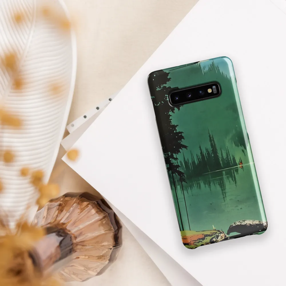 Serenity Reflected: A Tranquil Lake Scene | Phone Case |  S10 Plus | Snap Case | Glossy