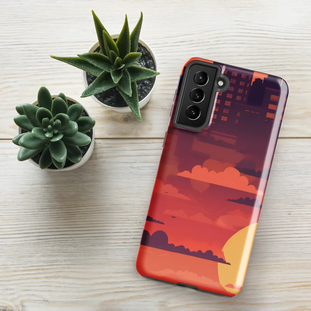 Urban Dusk: A Symphony of Cityscapes | Phone Case |  S21 Plus | Tough Case | Glossy