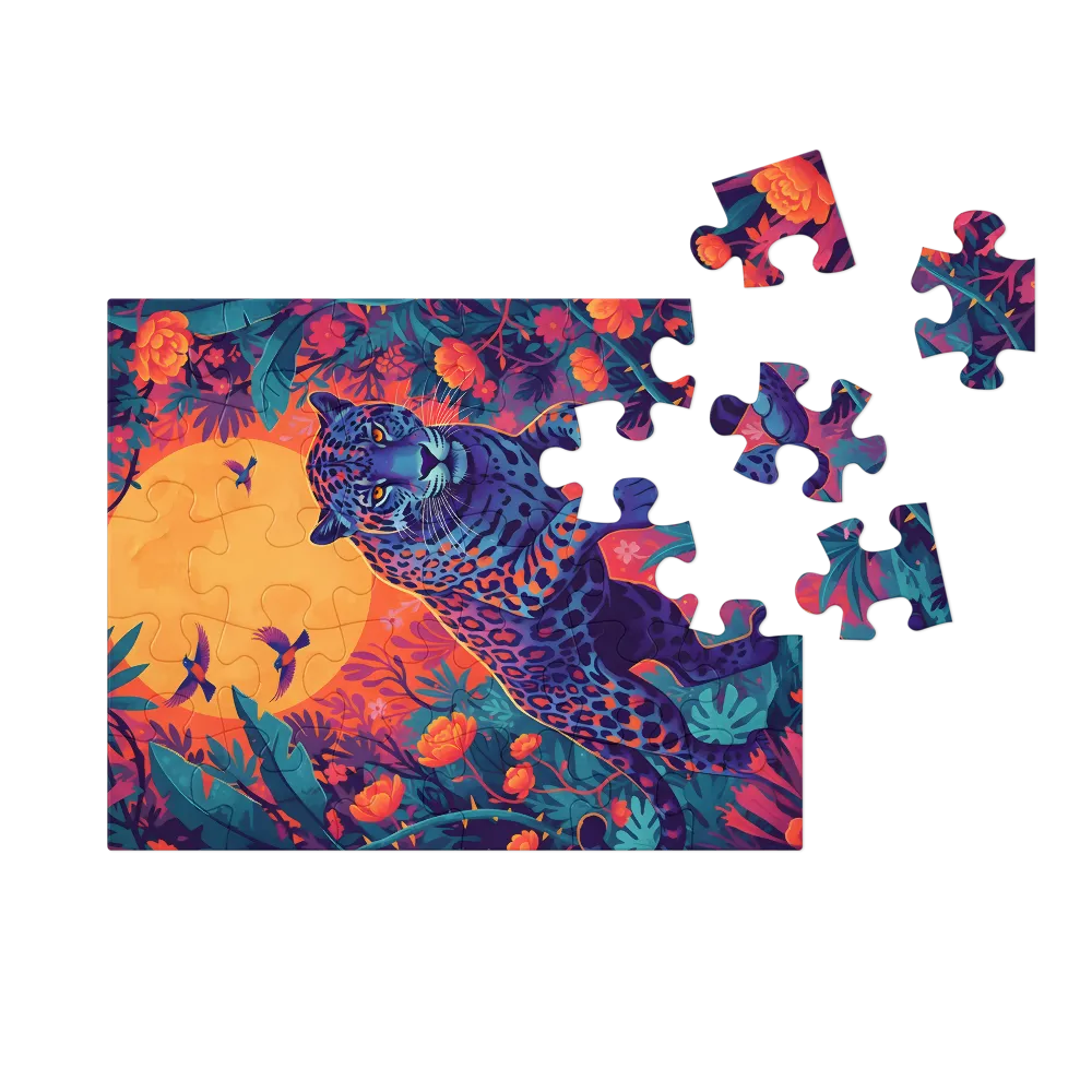 Moonlit Jungle Leopard 
 Jigsaw Puzzle in Tin Box