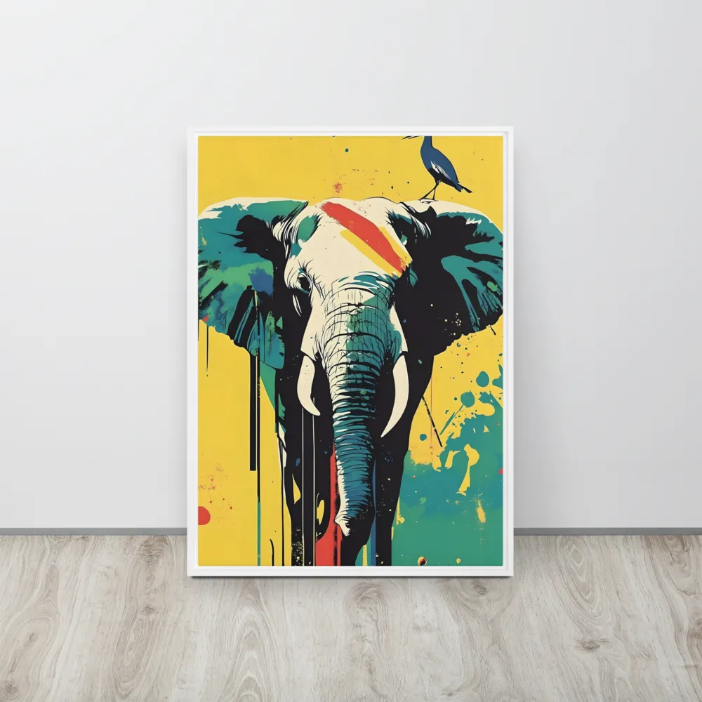 Elegance of the Wild: A Colorful Harmony | Canvas with White Frame | 20″×28″
