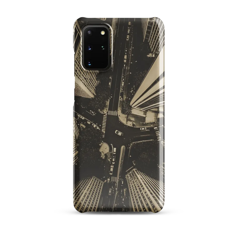 Urban Symphony: Aerial Perspective of City Life | Phone Case |  S20 Plus | Snap Case | Glossy
