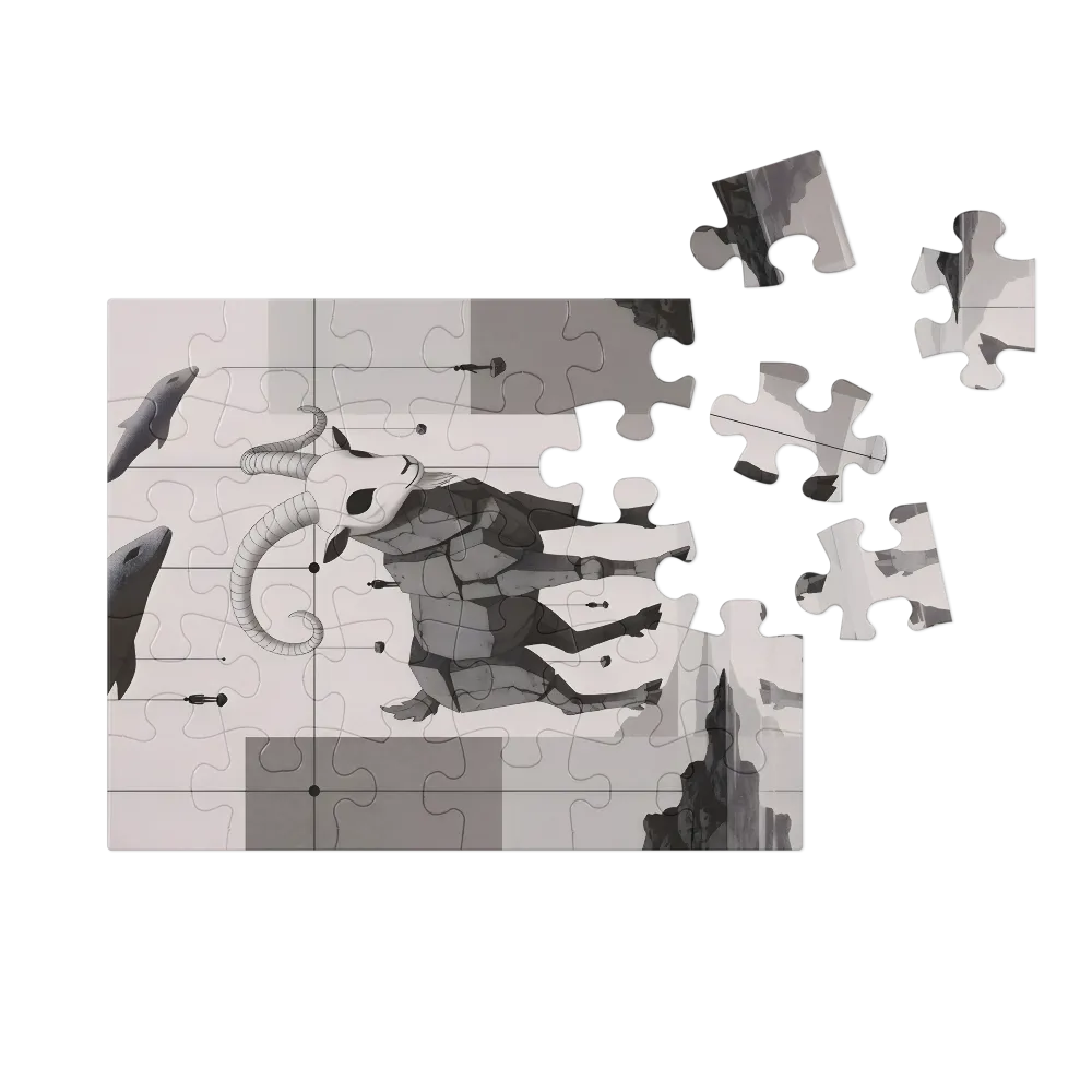 Suspended Ram 
 Jigsaw Puzzle in Tin Box