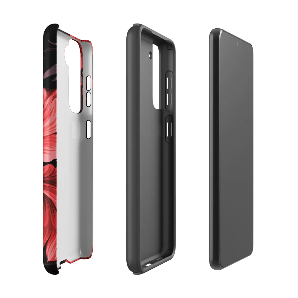 Tropical Elegance in Red | Phone Case |  S21 | Tough Case | Matte