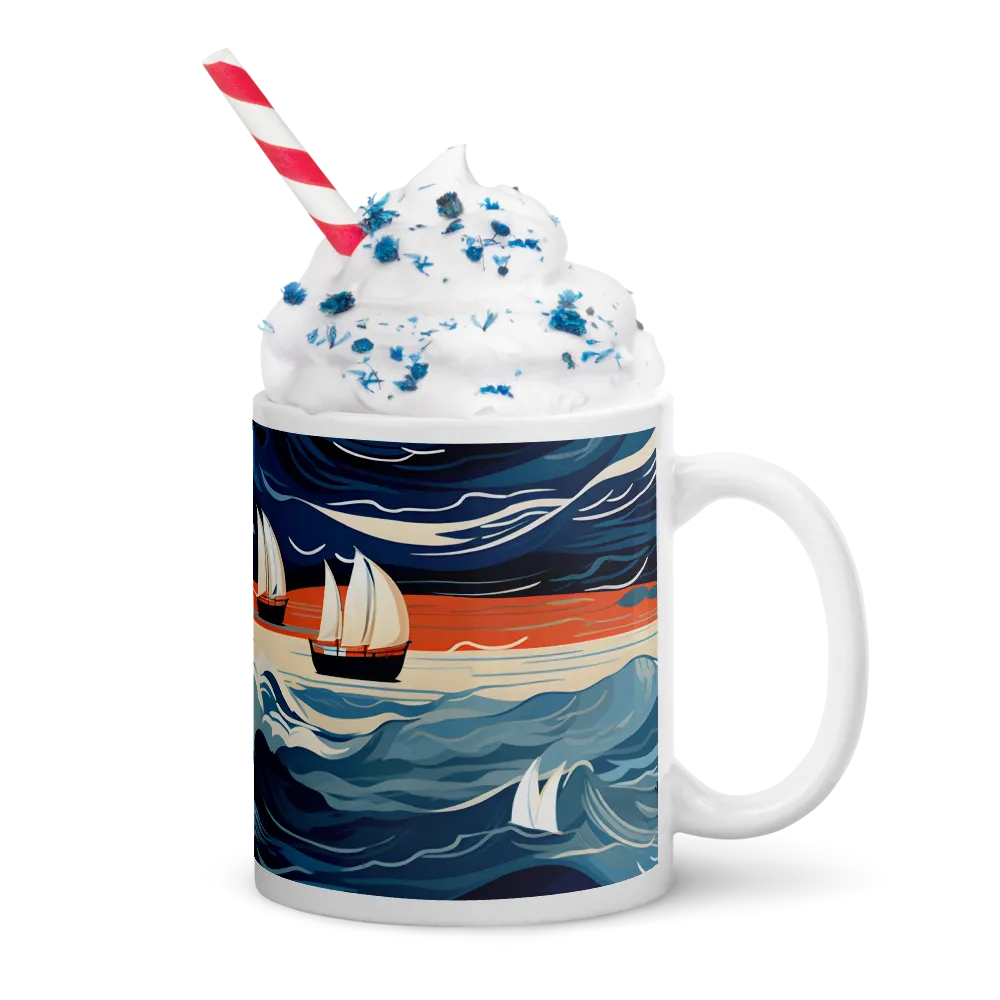 Ocean Whispers: A Voyage at Dusk | Mugs | Multiple Sizes & Colors