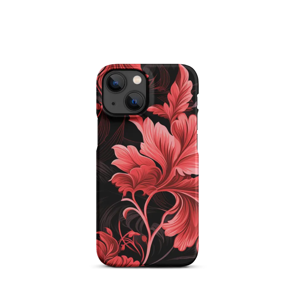 Tropical Elegance in Red | Phone Case |  13 Mini | Snap Case | Matte