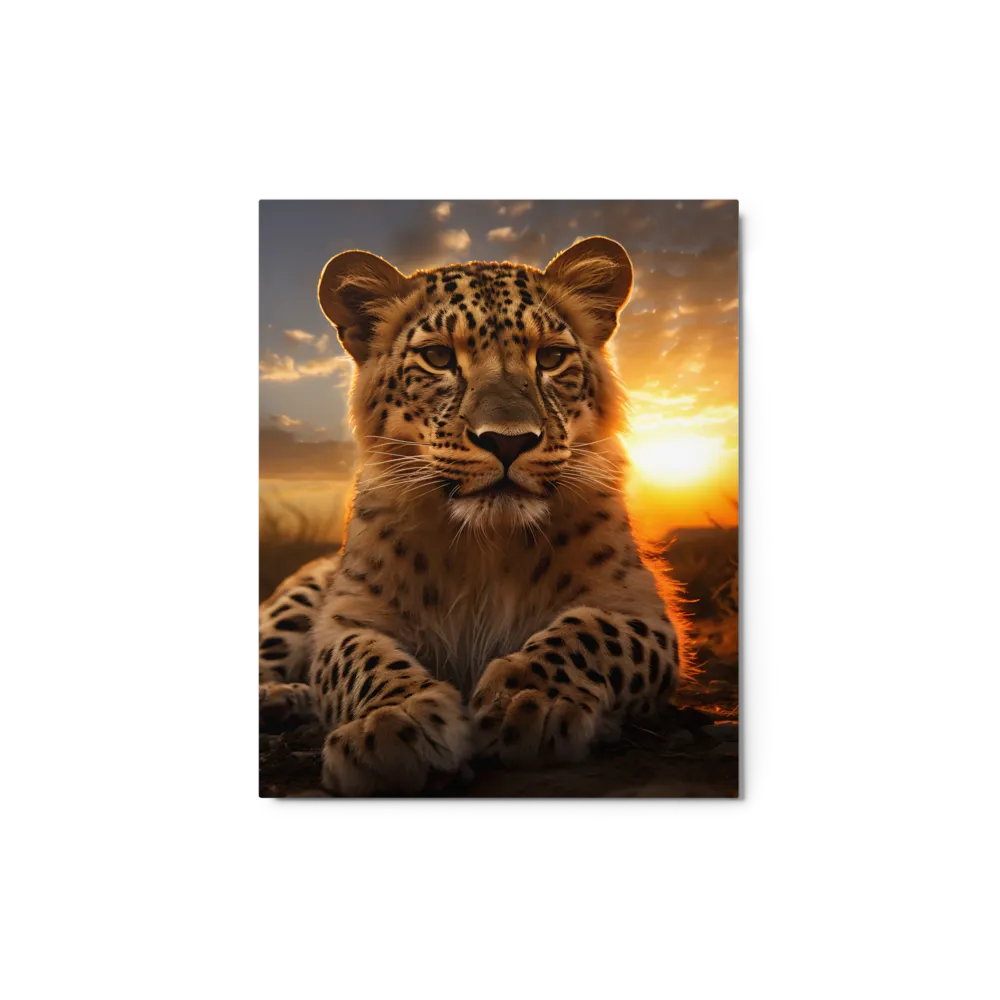 Regal Presence: The Leopard at Sunset | Metal Print | 8″×10″