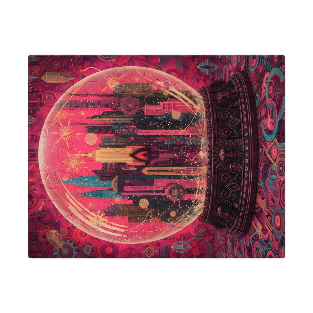 Enchanted City Globe 
 Jigsaw Puzzle in Tin Box