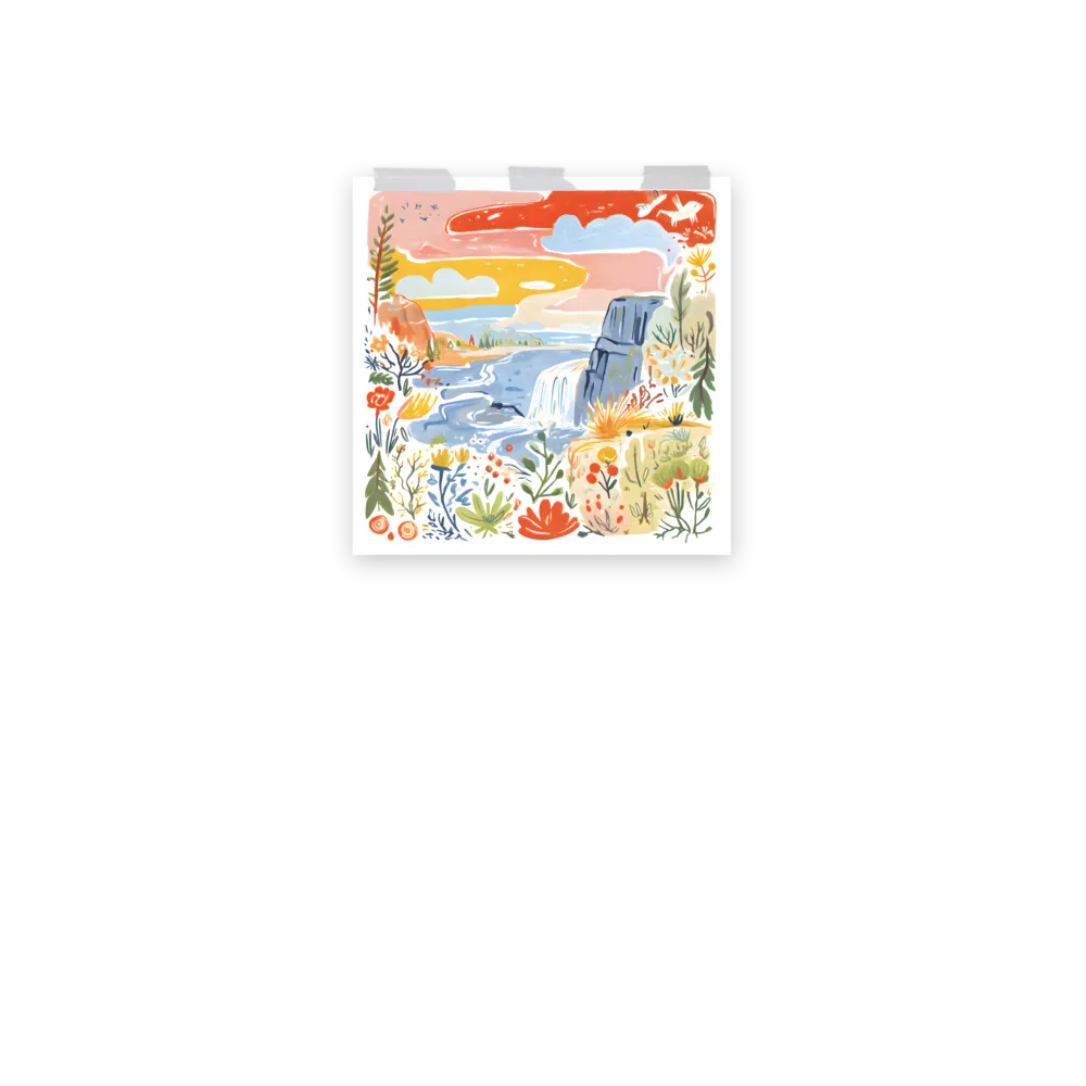 Wildflower Waterfall 
 Poster | 18″x 18″