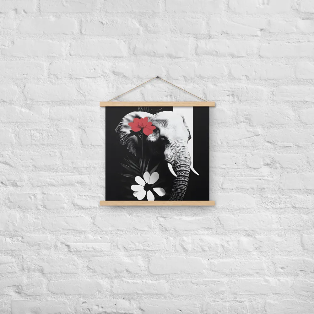 Elephant Harmony | Poster With Oak Wood Hanger | 18″×18″