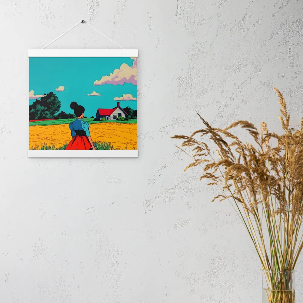 Whispers of a Sunlit Meadow | Poster With White Wood Hanger | 12″×12″