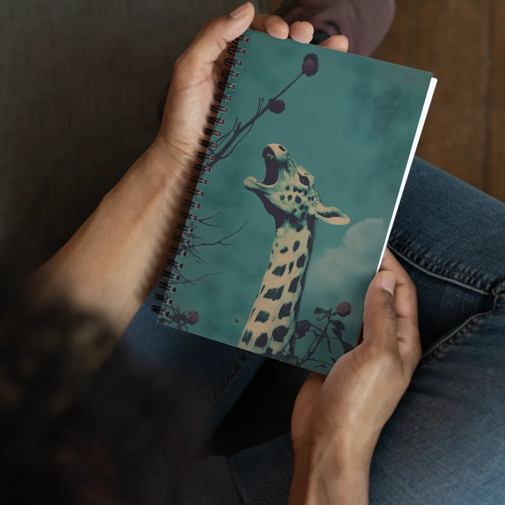 Whispers of the Tall: A Surreal Giraffe Encounter | Spiral Notebook