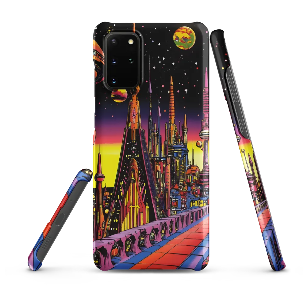 Futuristic Cosmos: A Journey Through Neon Cities | Phone Case |  S20 Plus | Snap Case | Matte