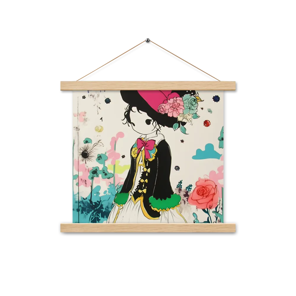 Whimsical Garden Reverie | Poster With Oak Wood Hanger | 14″×14″